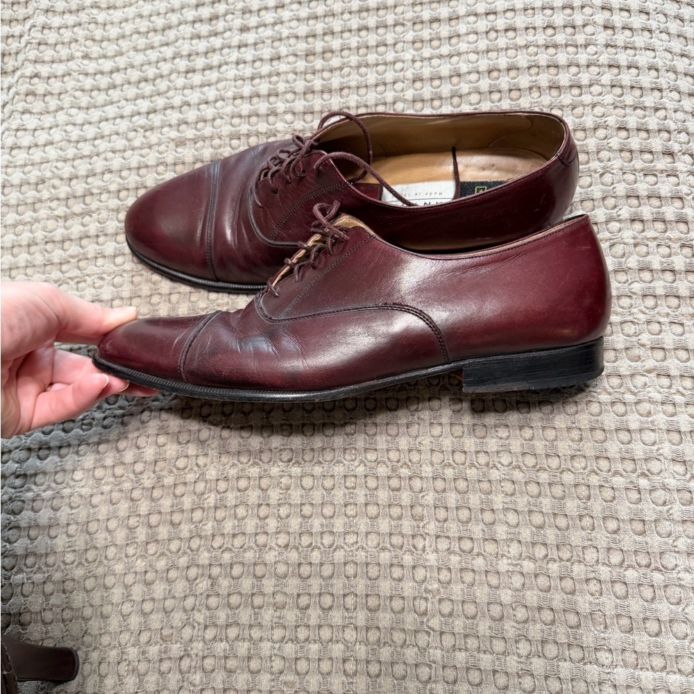 Santoni Burgundy Oxfords